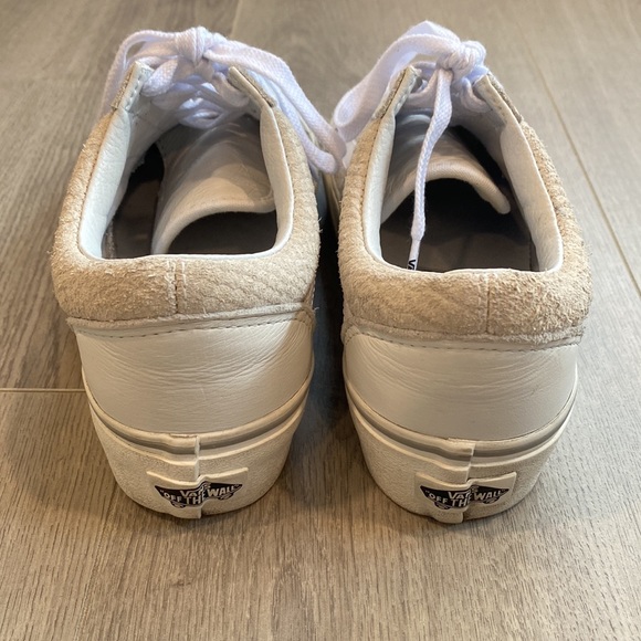 Old Skool Cream Suede Snakeskin Platform Vans - Picture 3 of 5